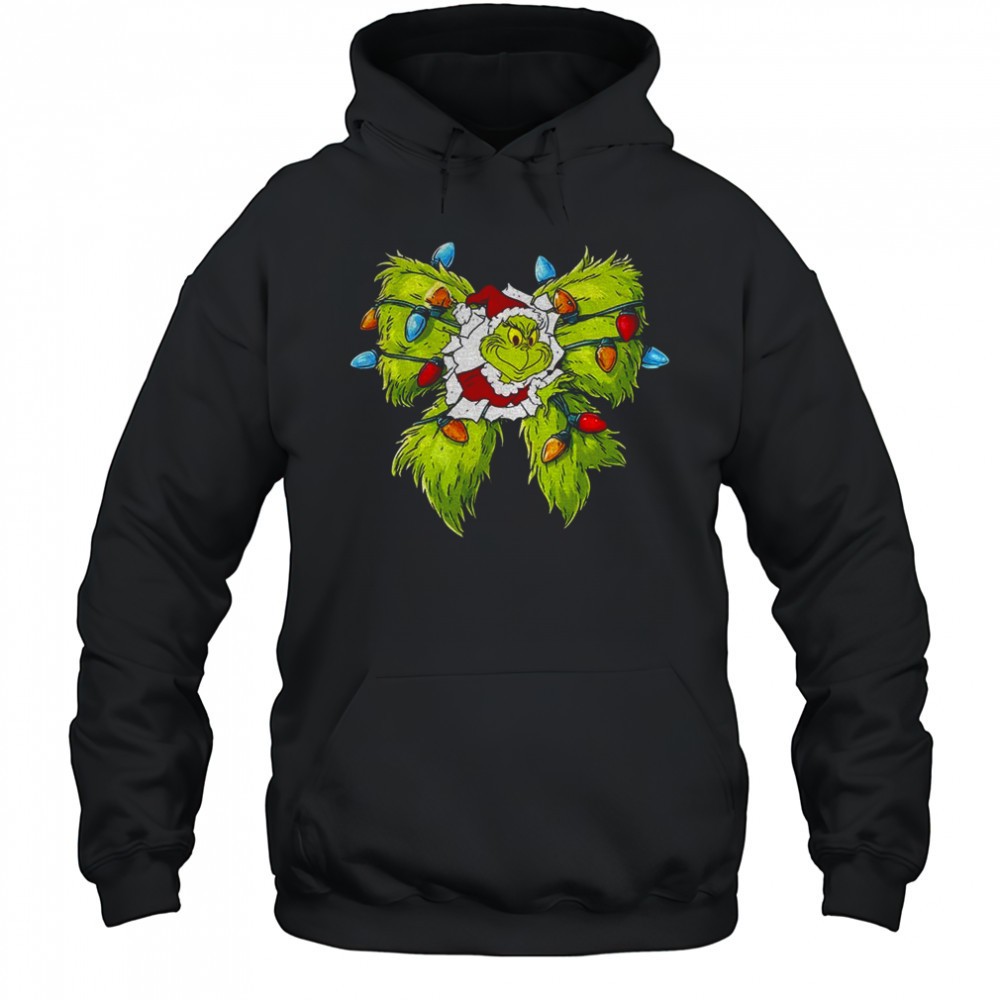 Grinch Santa hat bow Christmas 2025 shirt
