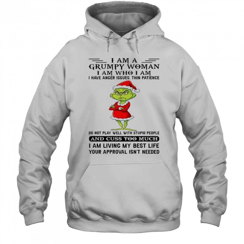 Grinch Santa suit I am living my best life your approval isnt needed shirt