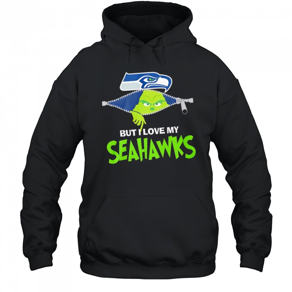 Grinch Seattle Seahawks logo But I Love My Seahawks shirt