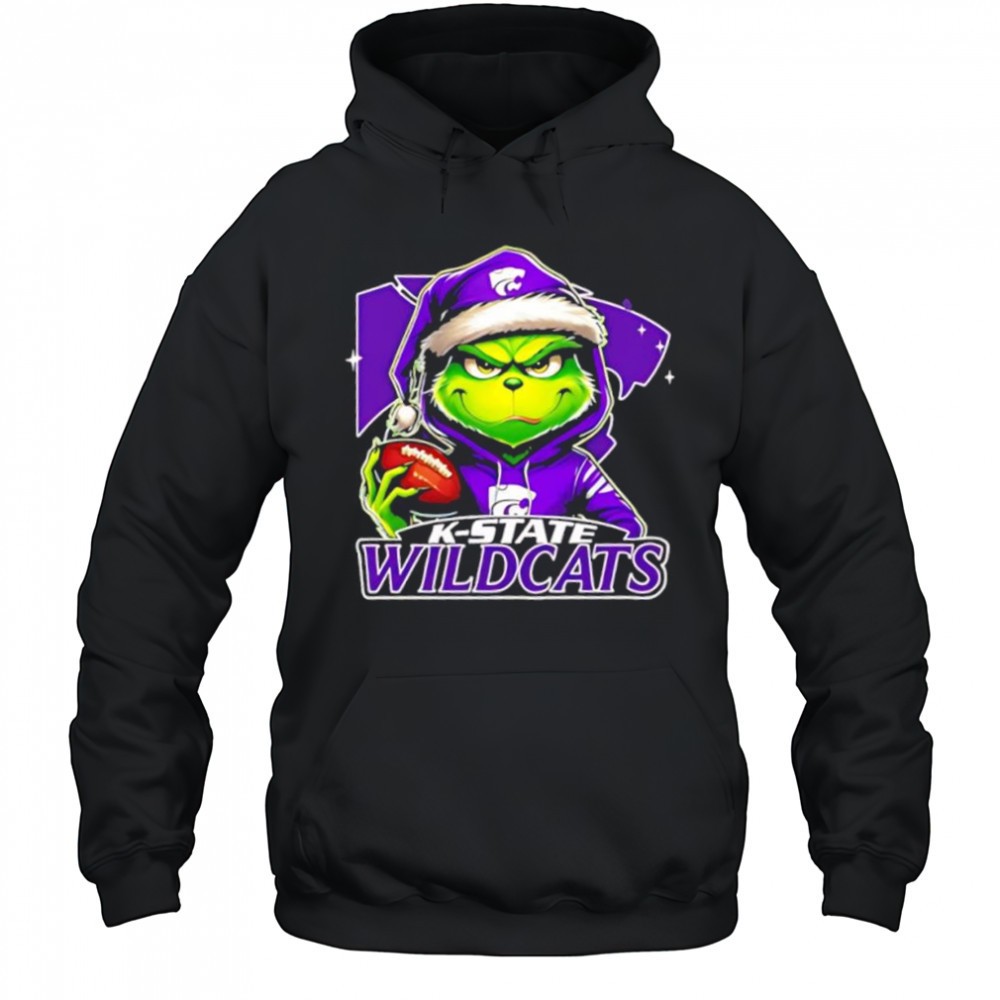 Grinch wearing with Kansas State Wildcats logo shirt