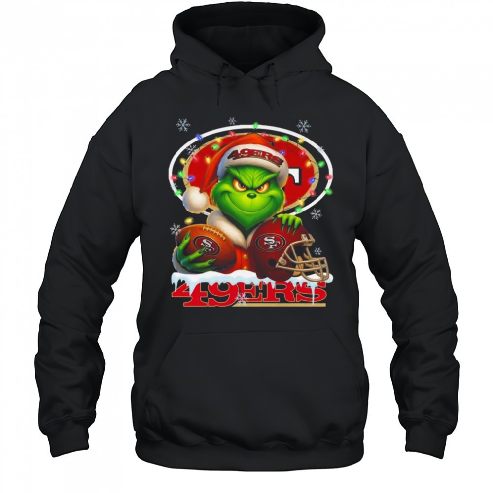 Grinch X San Francisco 49ers Ball And Helmet Merry Christmas Shirt