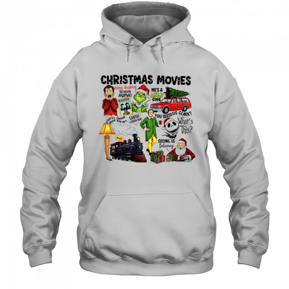 Grinch Xmas movies ya filthy animal hes a mean one Merry Christmas shirt