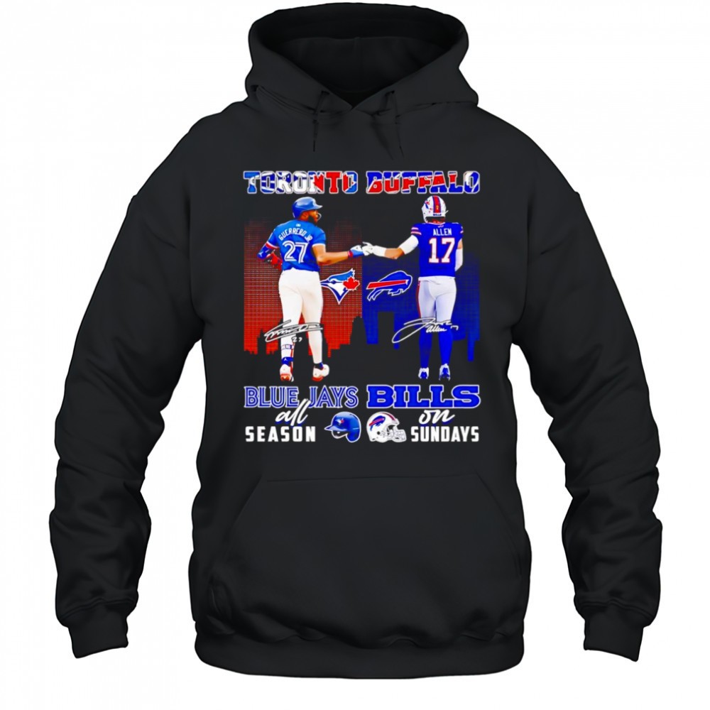 Guerrero Jr and Allen Toronto Blue Jays all season Buffalo Bills on Sundays shirt