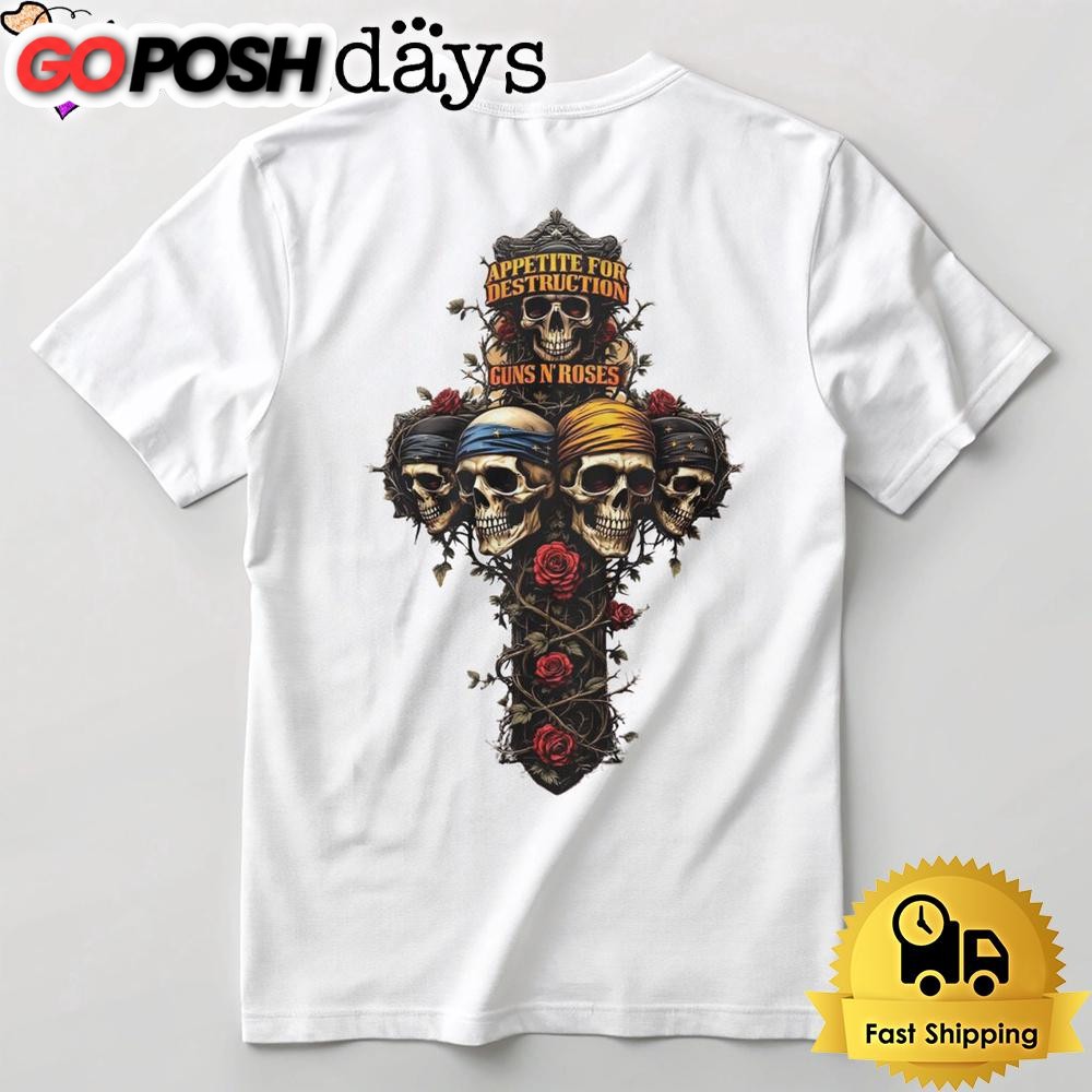 Gun N’ Roses Cross Skull T Shirt