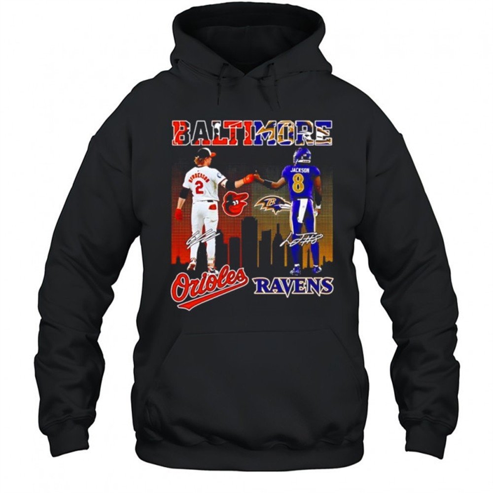 Gunnar Henderson Baltimore Orioles and Lamar Jackson Baltimore Ravens signature shirt