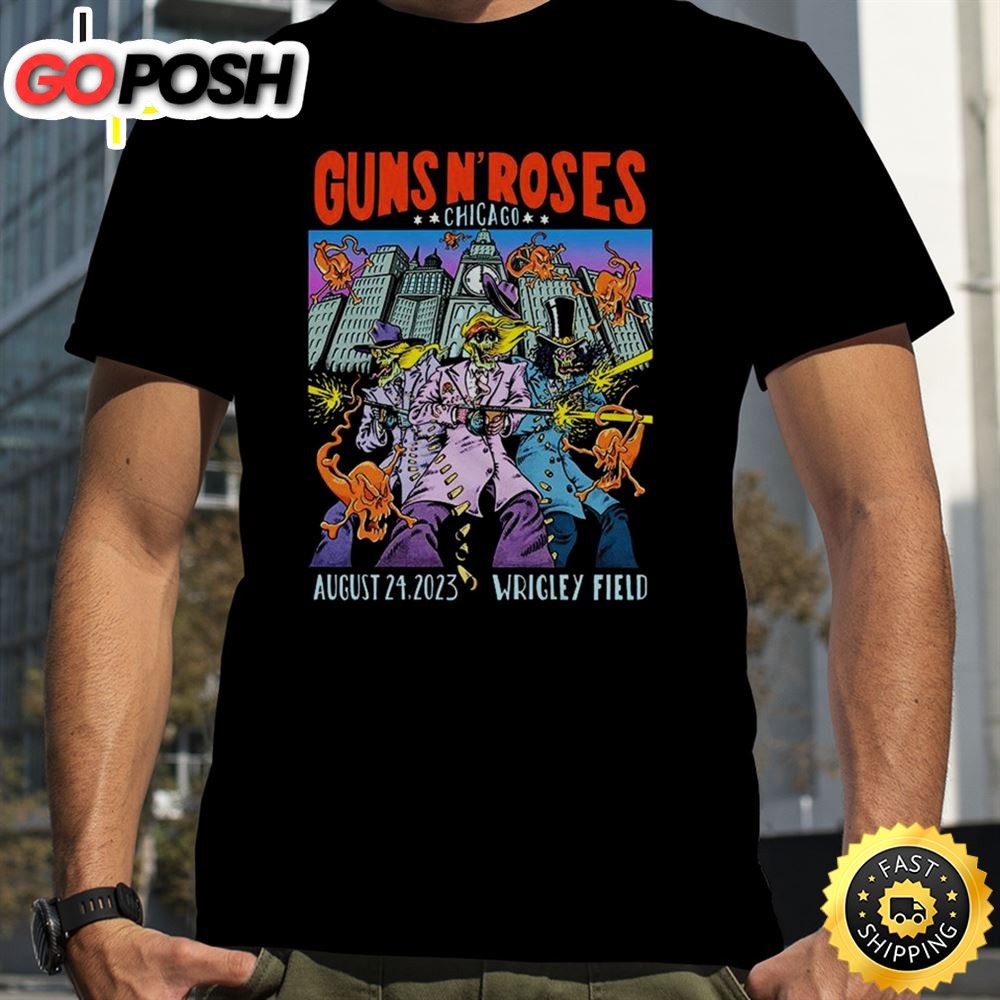 Guns N Roses Tour Tonight In Chicago August 24 2025 Wrigley Field Fan Gifts T-Shirt