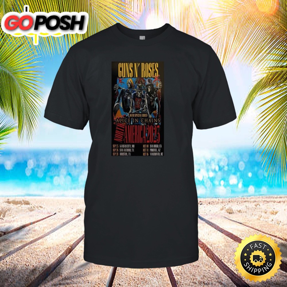 Guns N Roses With Special Guest Alice In Chains North America Tour 2025 T-shirt