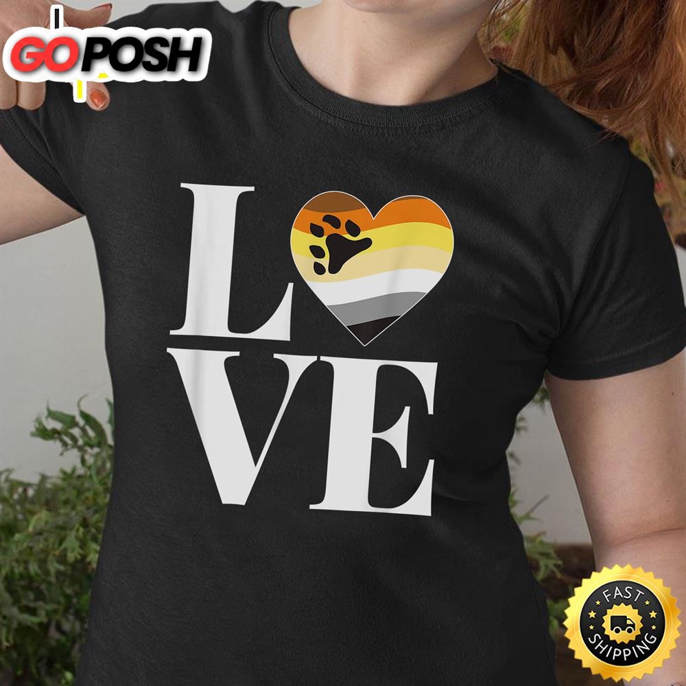 Hairy Gay Men ‘LOVE Masculine Gift for LGBT Bear Pride Flag Valentines Day T-shirt
