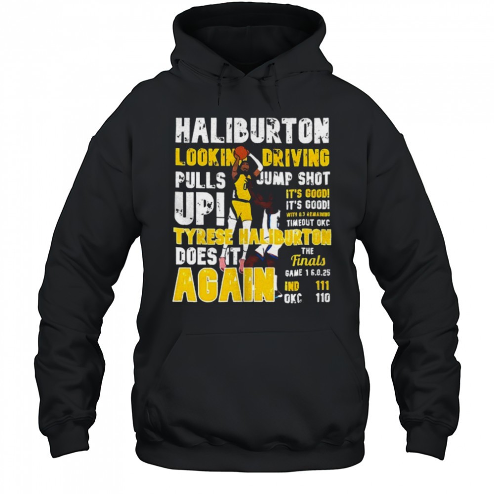 Haliburton lookin driving pulls jump shot up shirt