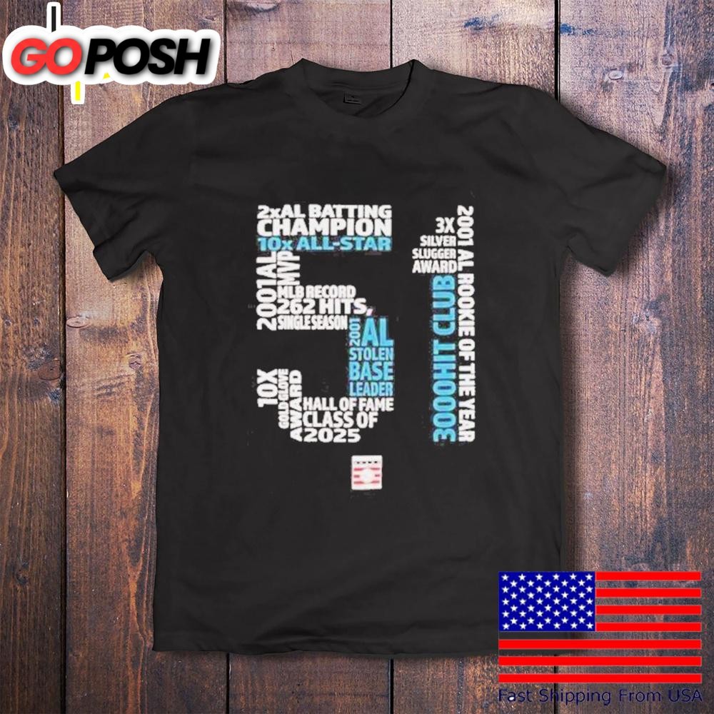 Hall Of Fame 2025 Ichiro Suzuki #51 T-Shirt