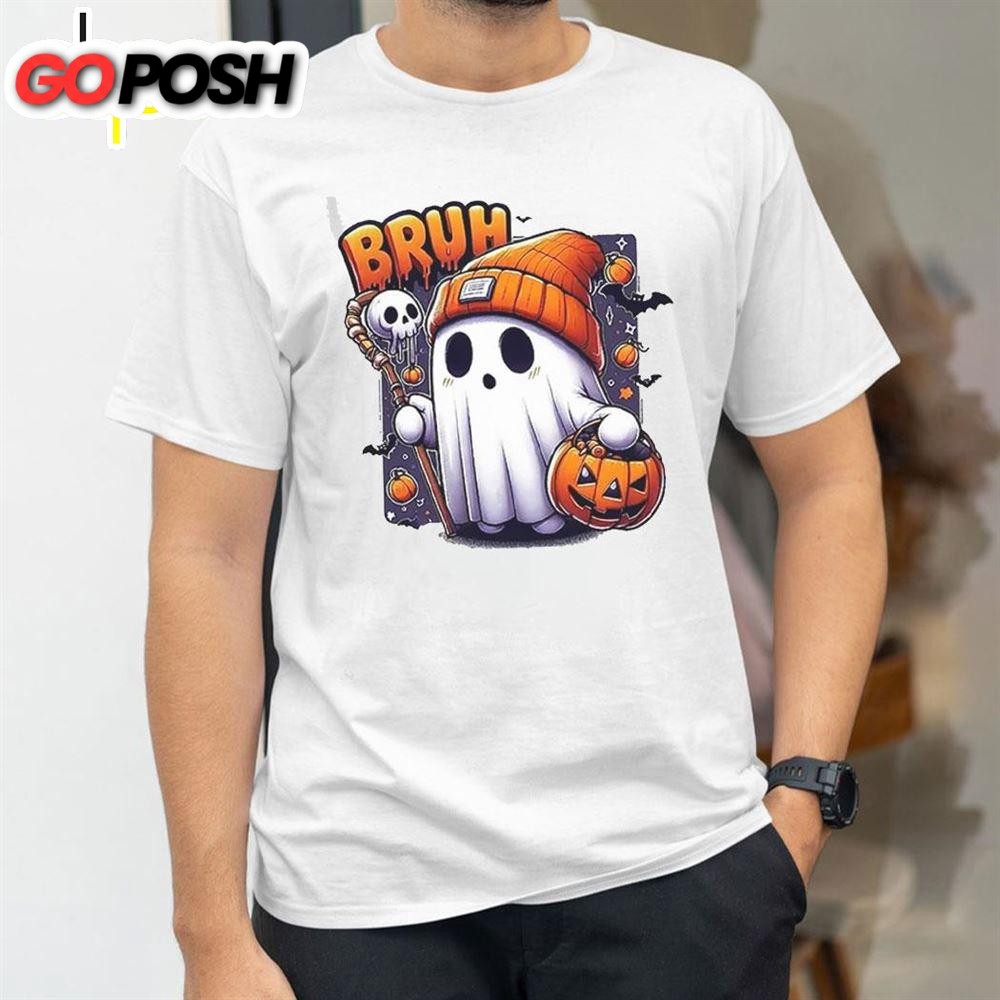 Halloween Bush Boo Print Casual Shirt