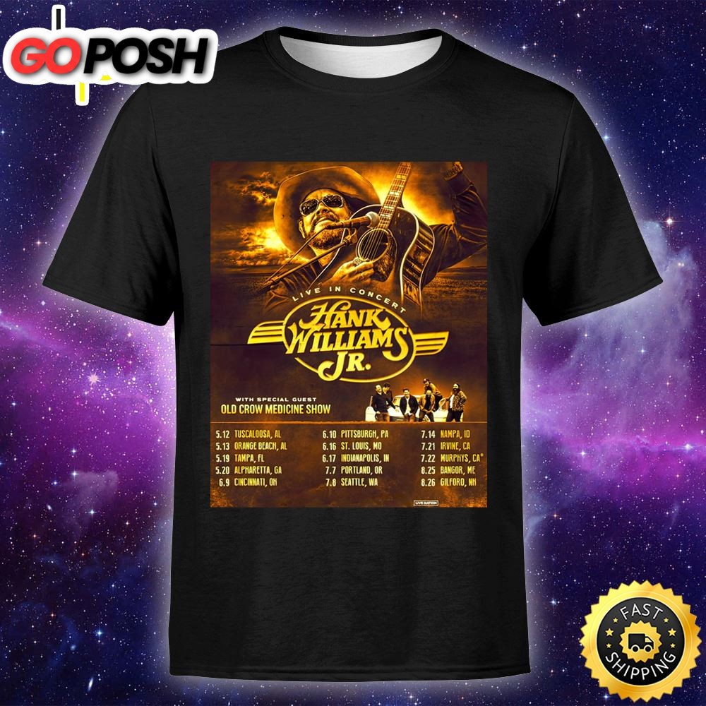 Hank Williams Jr. Reveals 2025 Tour Featuring Old Crow Medicine Show Unisex T-Shirt