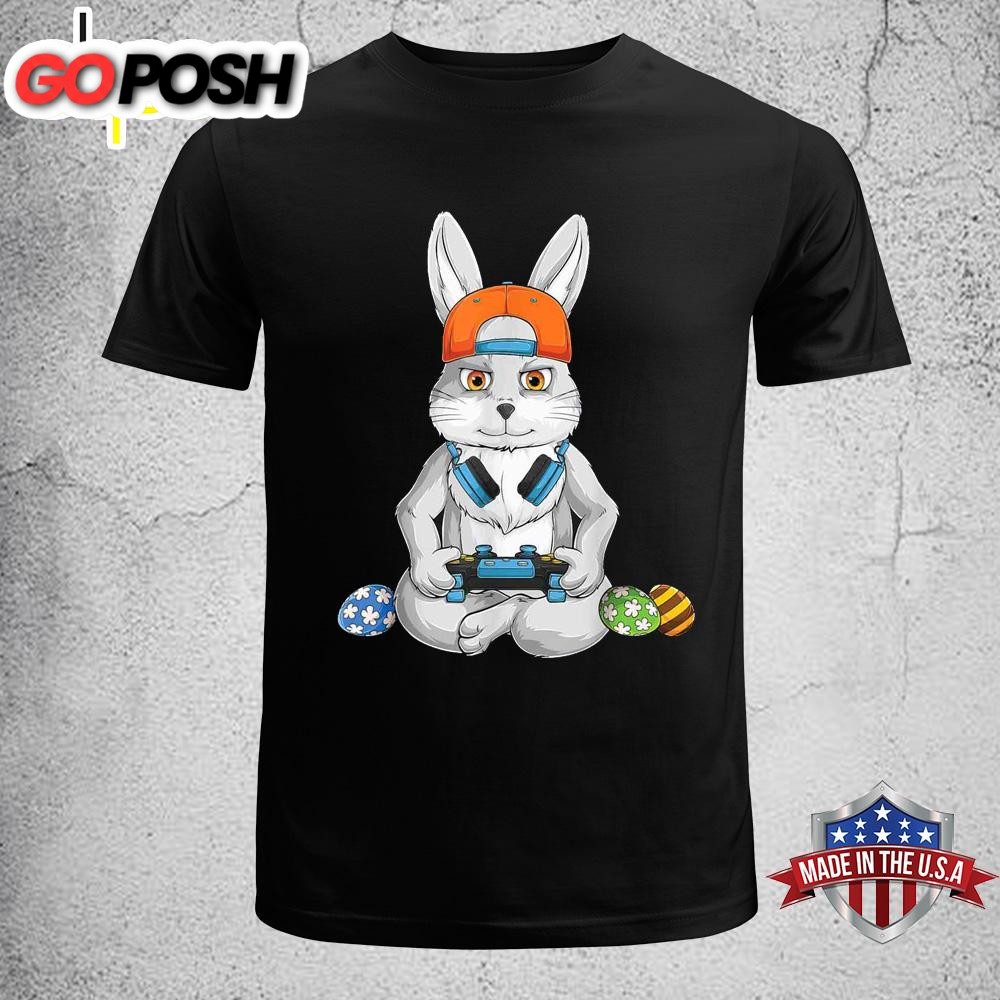 Happy Easter Day Bunny Egg Funny Boys Girls Kids Gamer Funny Easter Shirt