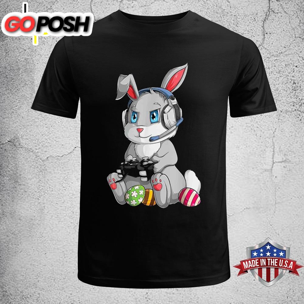 Happy Easter Day Bunny Egg Funny Boys Girls Kids Gamer Shirt