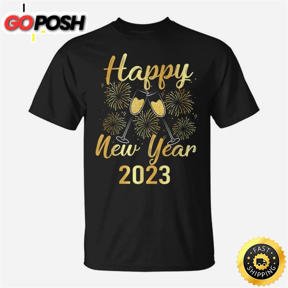 Happy New Year Nye Fireworks New Years Eve Party Champagne T-shirt Unisex Tee