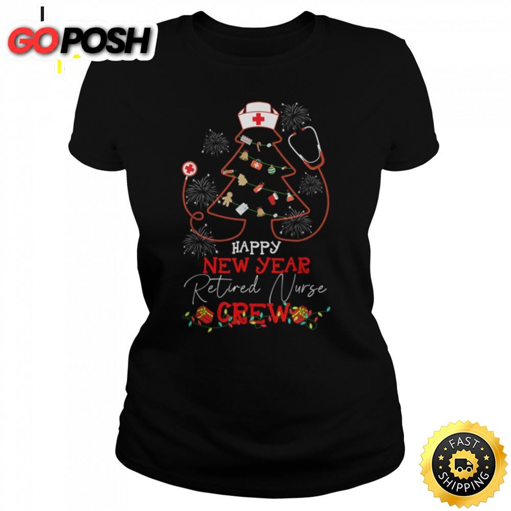 Happy New Year Retired Nurse Crew Reindeer Nurse Christmas Unisex Basic T-shirt