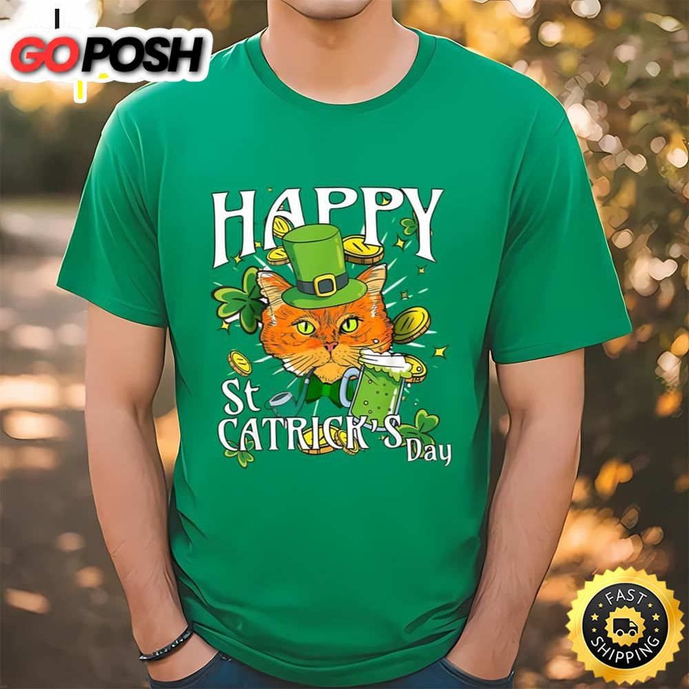 Happy St Catricks Day Lucky Cat Shirt