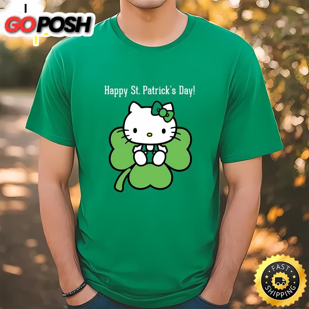 Happy St. Patricks Day Cute Hello Kitty Shirt