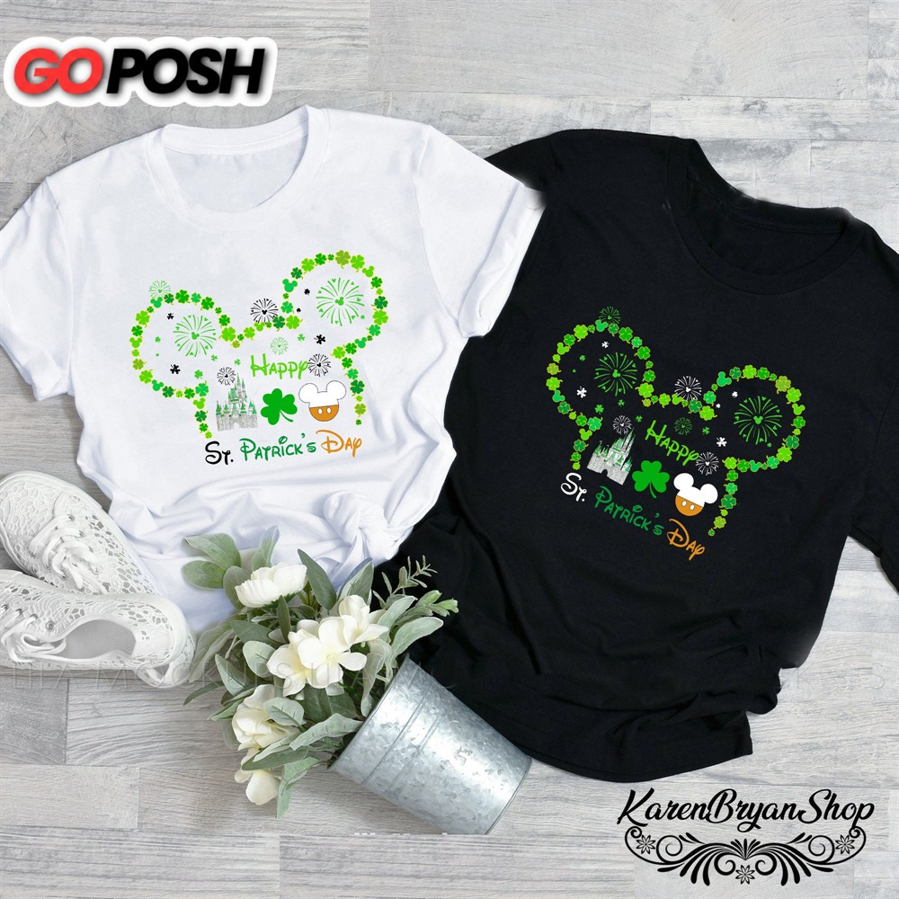 Happy St Patricks Day Mickey Minnie Shamrock Shirt