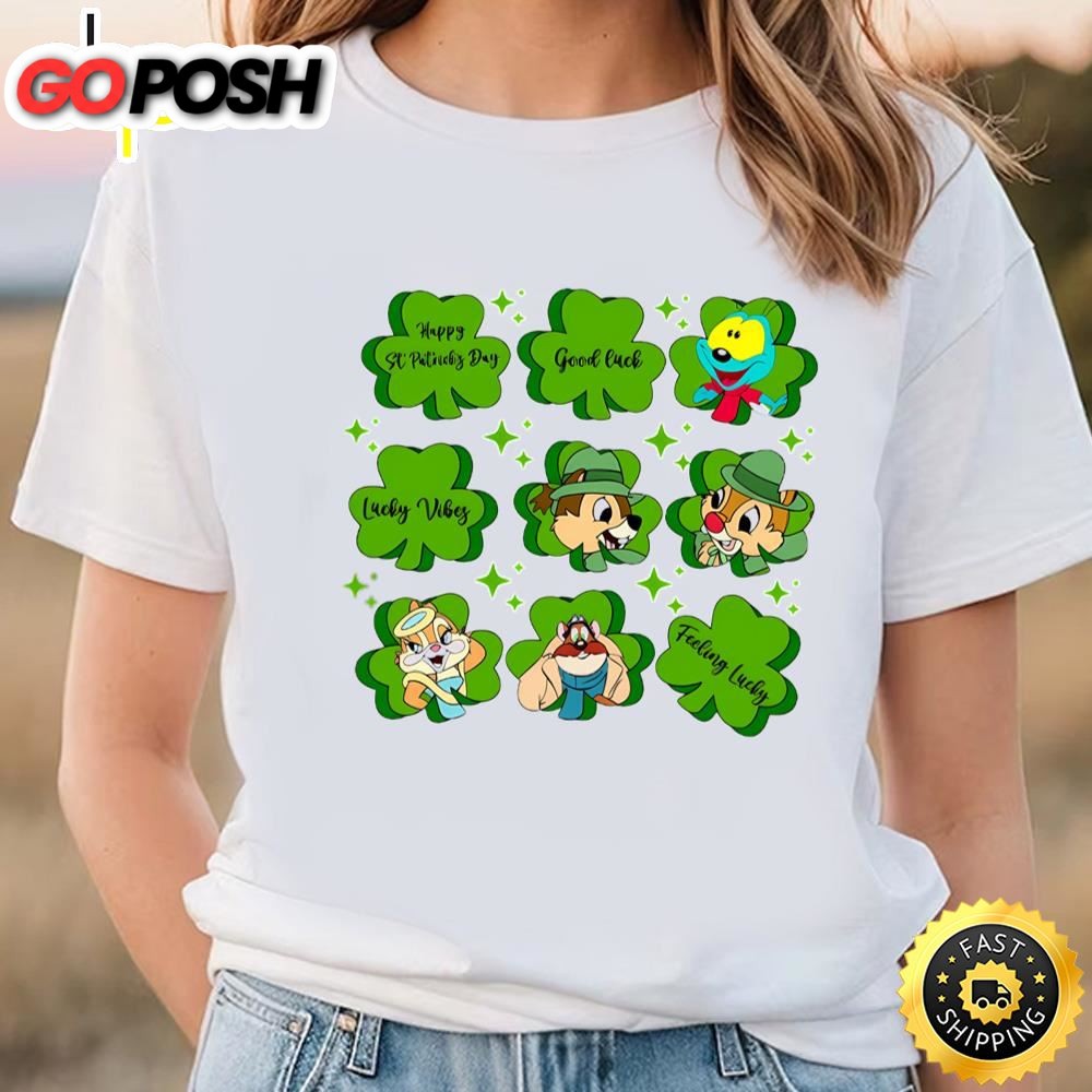 Happy St Patricks Day Trip Chip And Dale With Shamrock Shirt