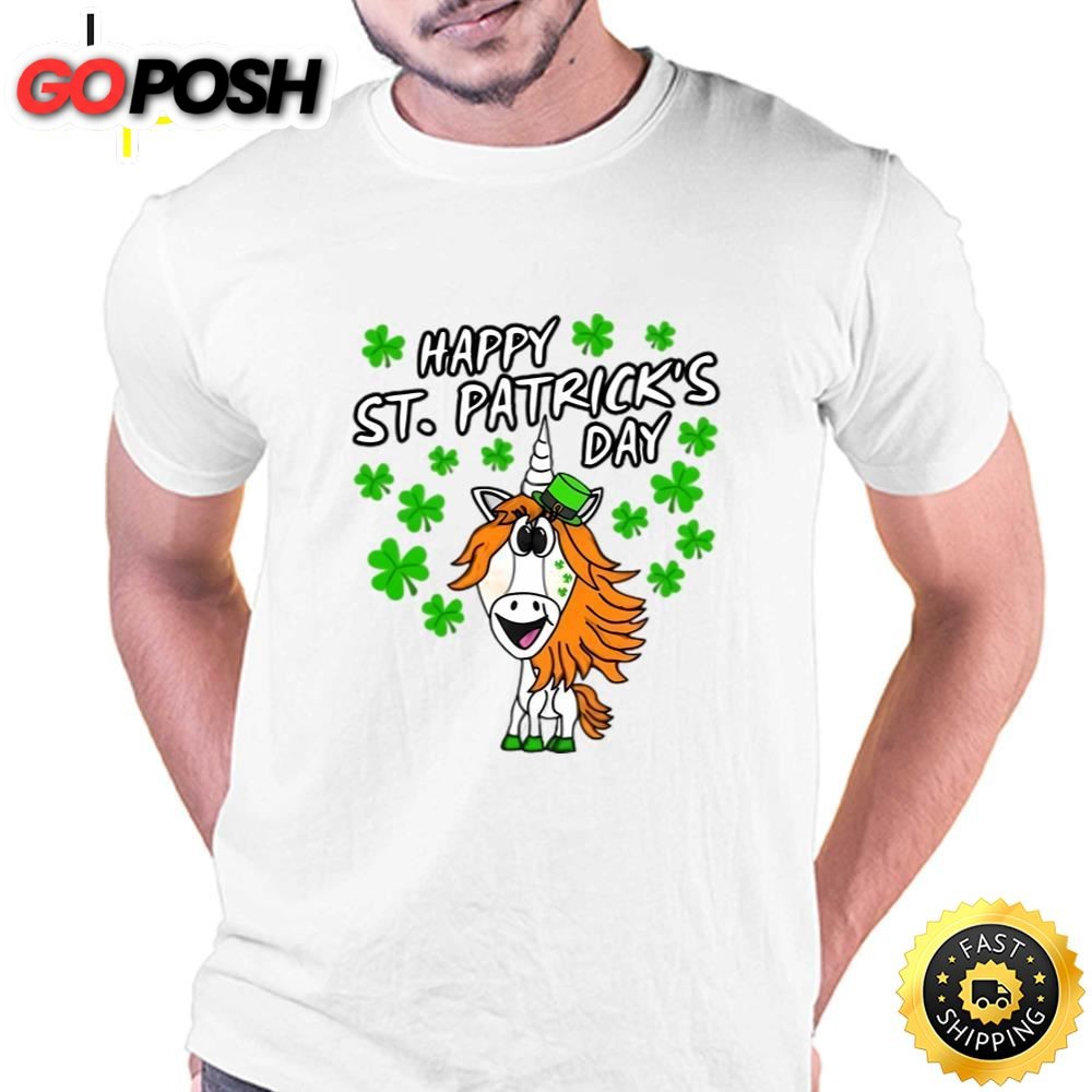 Happy St. Patricks Day Unicorn Irish Shamrocks T-Shirt