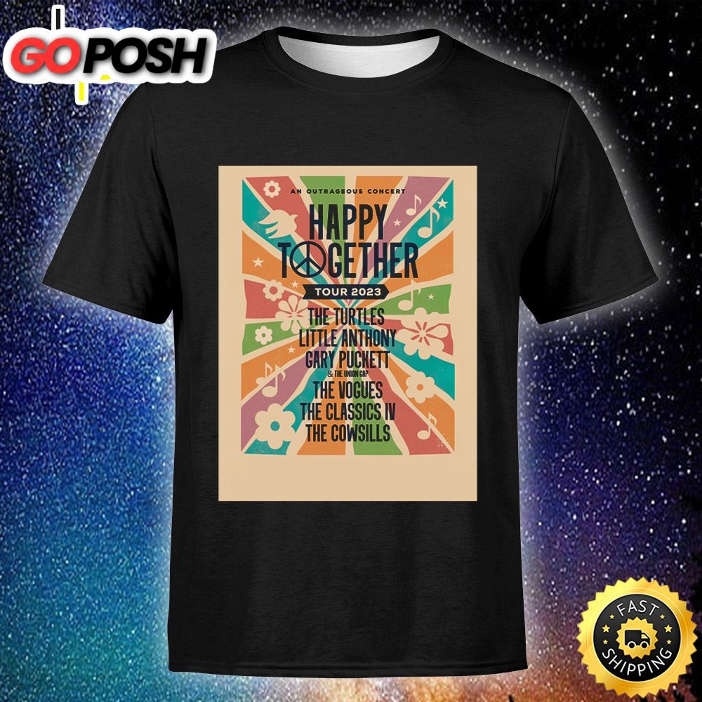 Happy Together Tour 2025 Featuring The Turtles Unisex Tshirt
