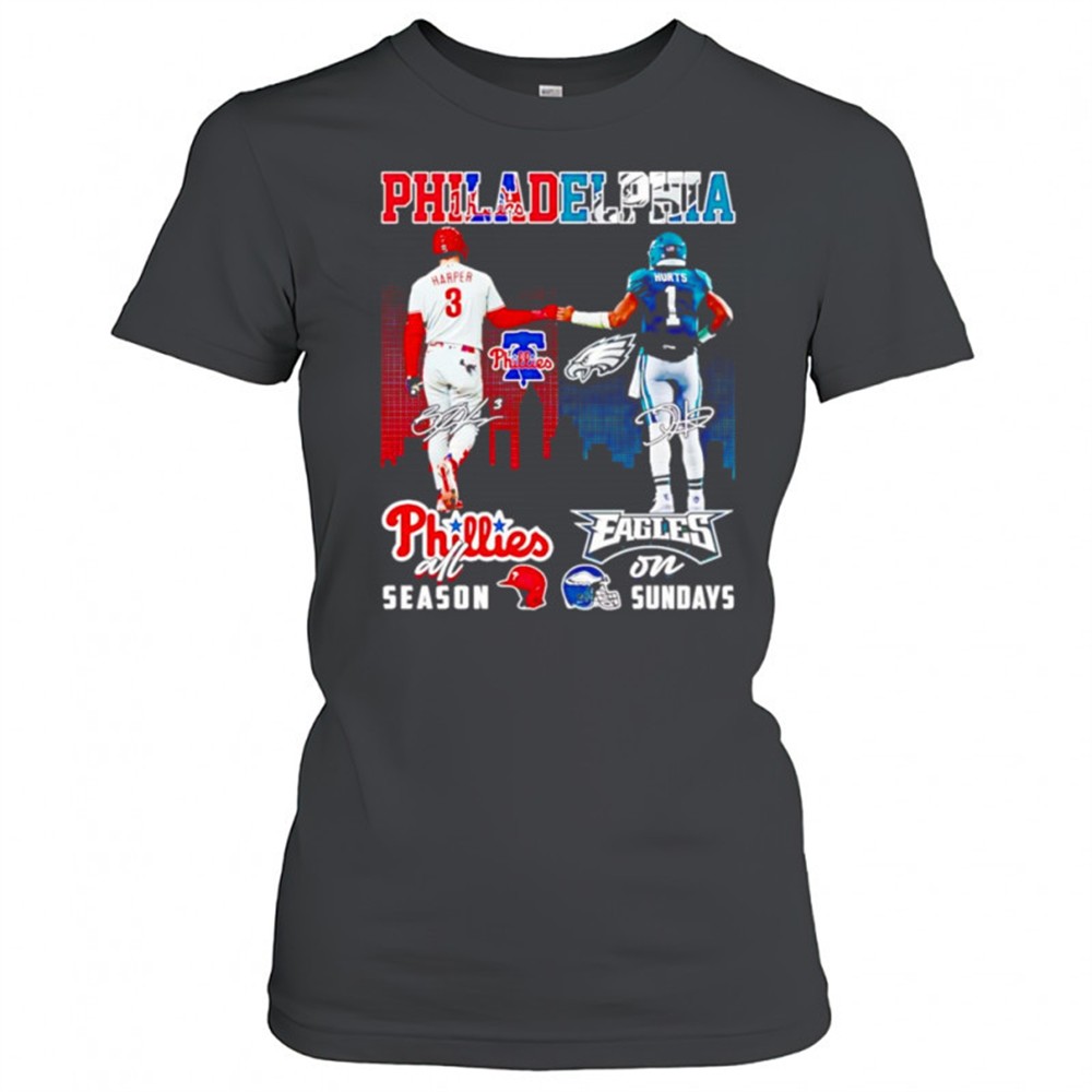 harper-and-hurts-philadelphia-phillies-all-season-eagles-on-sundays-shirt-ohbb6xgm Harper and Hurts Philadelphia Phillies all season Eagles on Sundays shirt