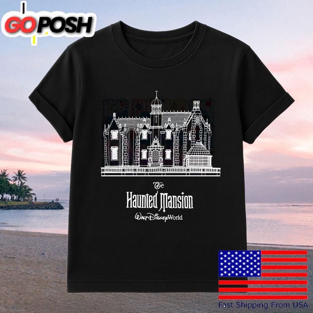Haunted Mansion Blueprint Disneyland Ride Vintage Halloween T-Shirt
