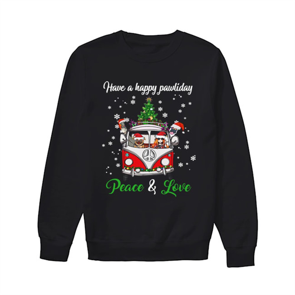 have-a-happy-pawlidays-peace-and-love-girl-hippie-and-dogs-christmas-shirt-b19lvg2j Have a happy pawlidays peace and love girl hippie and Dogs Christmas shirt