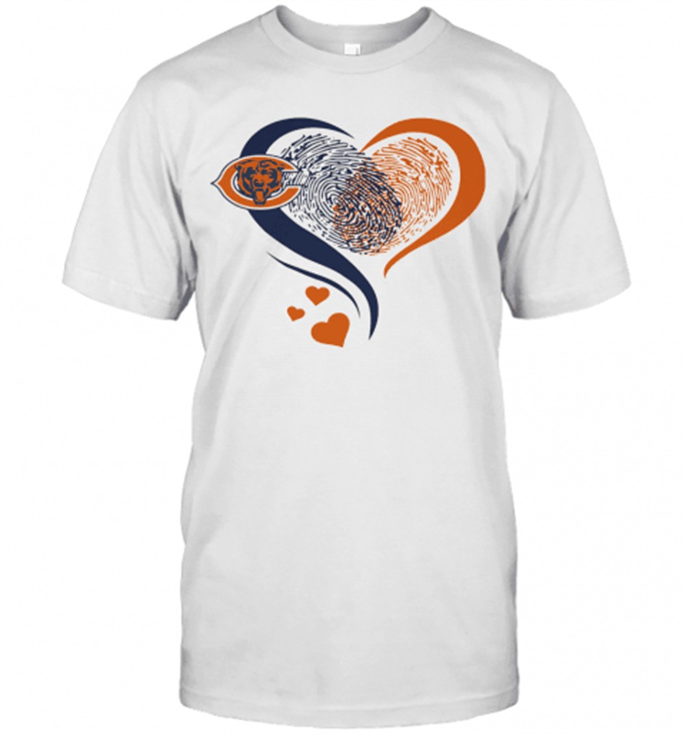 Heart Fingerprint Chicago Bears T-Shirt