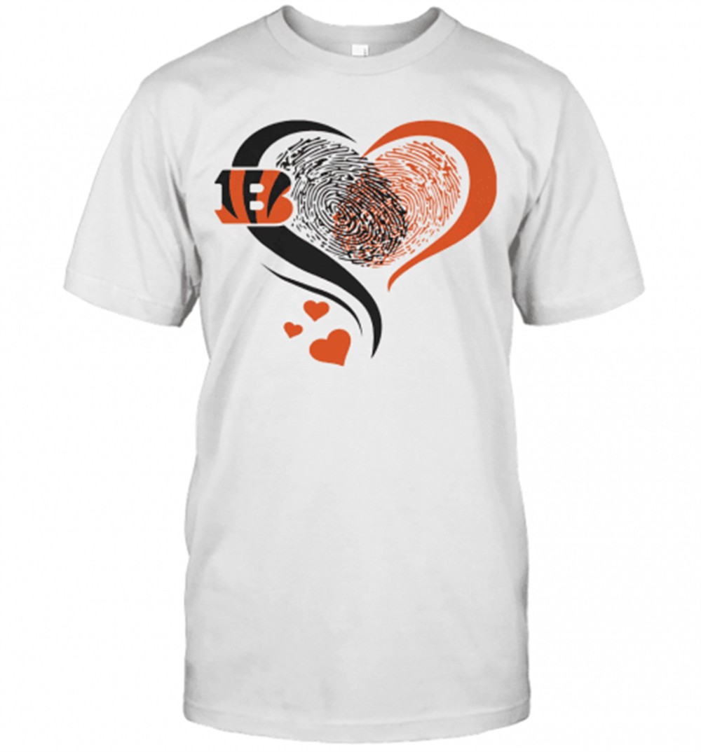 Heart Fingerprint Cincinnati Bengals Rugby T-Shirt