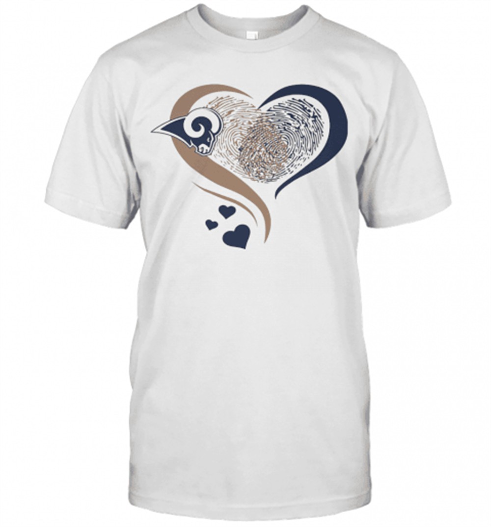 Heart Fingerprint Los Angeles Rams T-Shirt