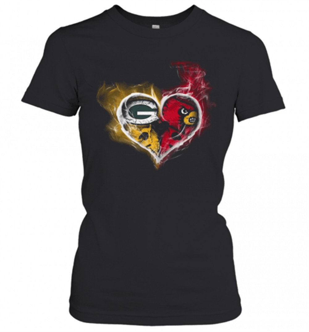 heart-green-bay-packers-and-louisville-cardinals-t-shirt-n2fe9k7n Heart Green Bay Packers And Louisville Cardinals T-Shirt