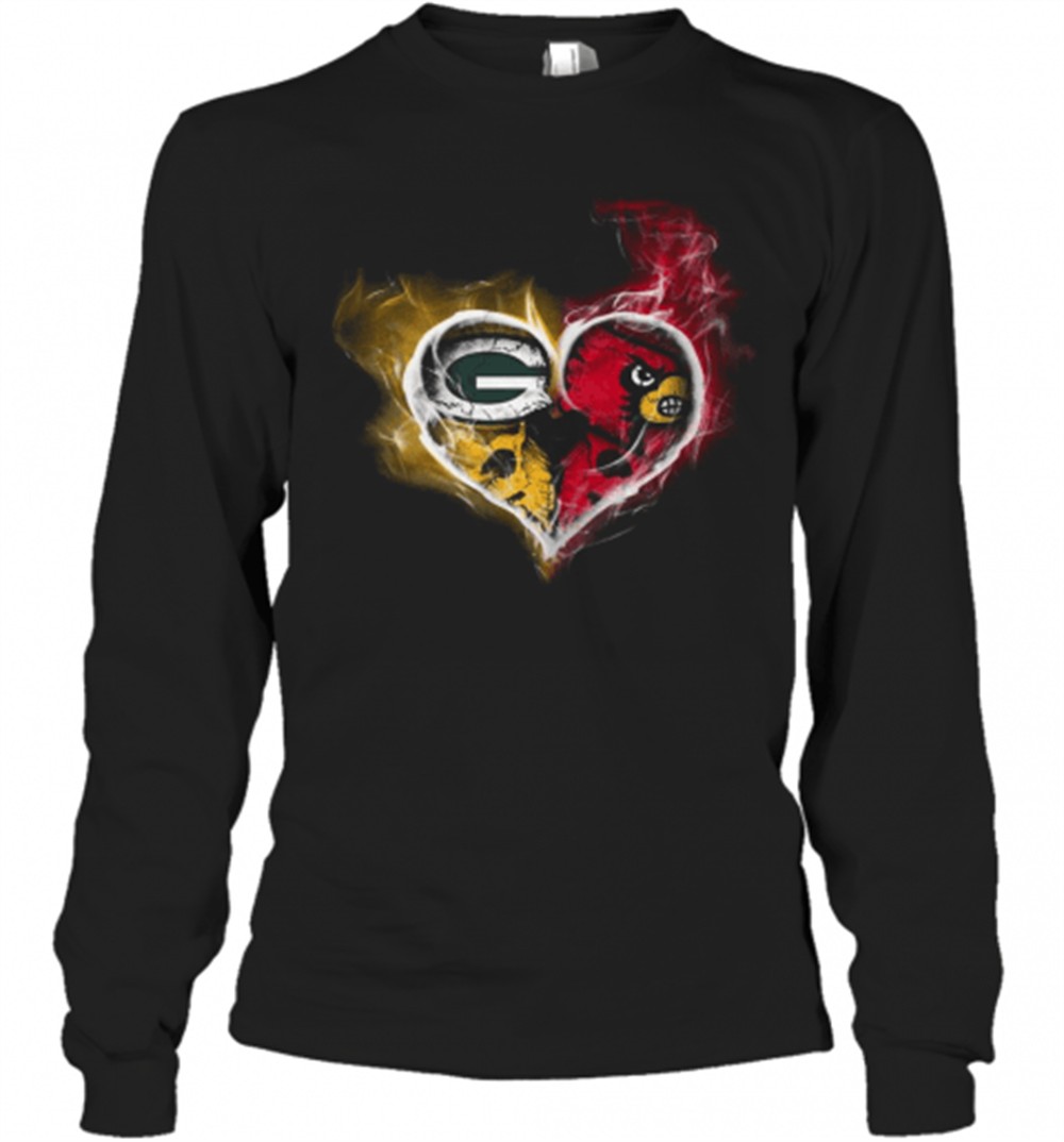 heart-green-bay-packers-and-louisville-cardinals-t-shirt-n2fe9k7n Heart Green Bay Packers And Louisville Cardinals T-Shirt
