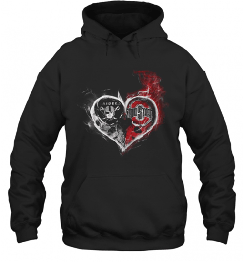 Heart Las Vegas Raiders And Ohio State Buckeyes T-Shirt