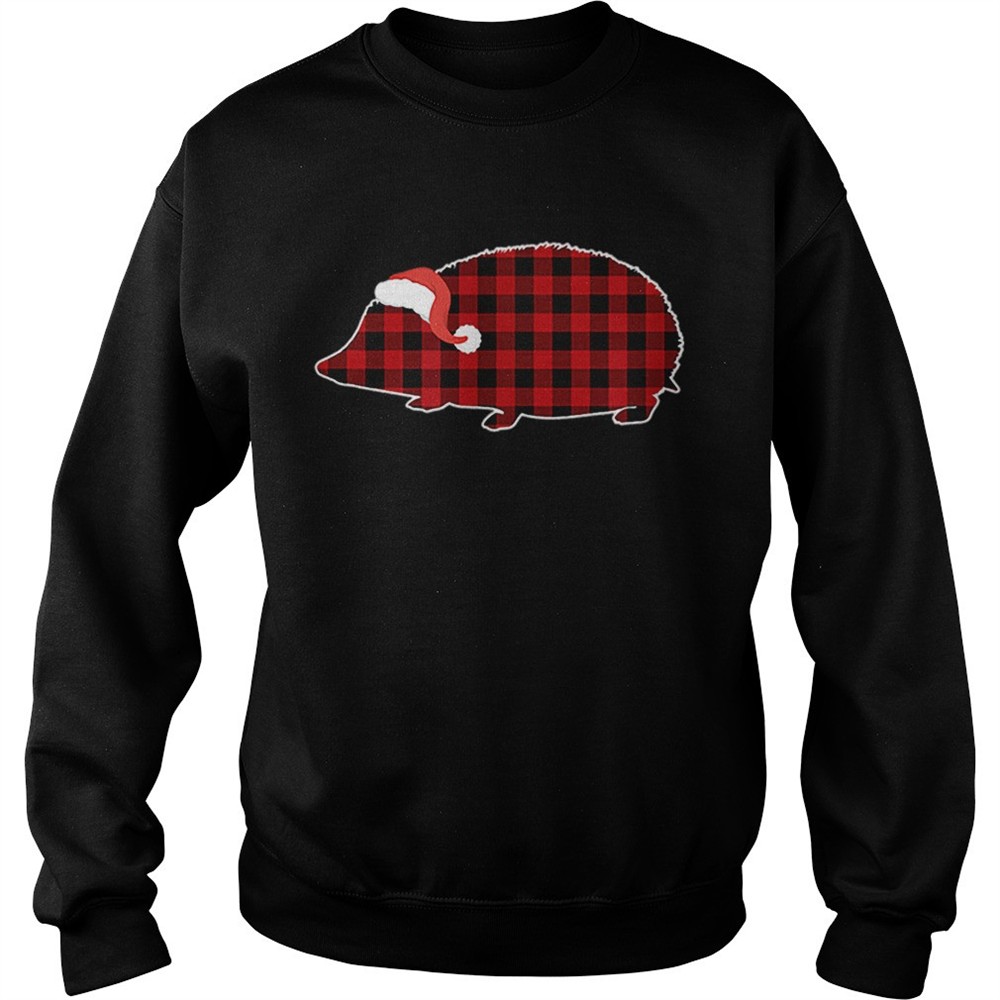 Hedgehog Christmas Buffalo Plaid Pajamas shirt