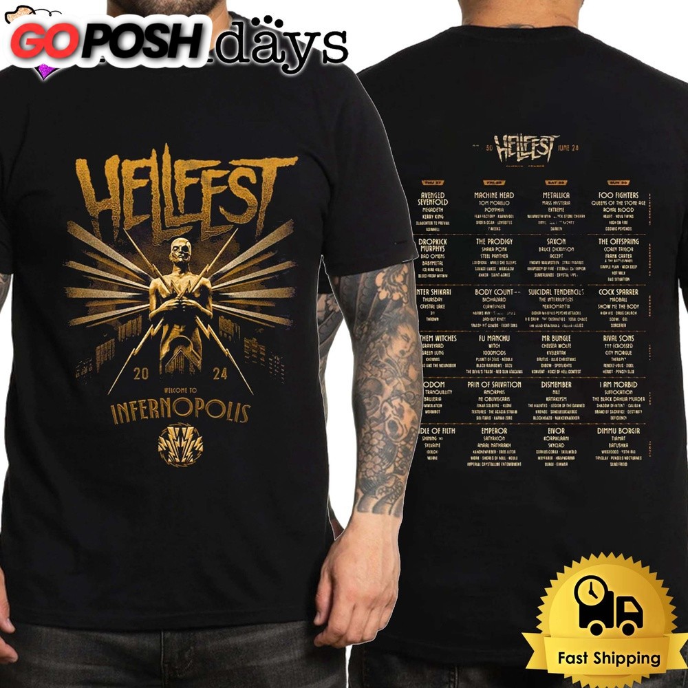 Hellfest Iconic Statue Merch Festival In Clisson France June 2024 Unisex T-Shirt