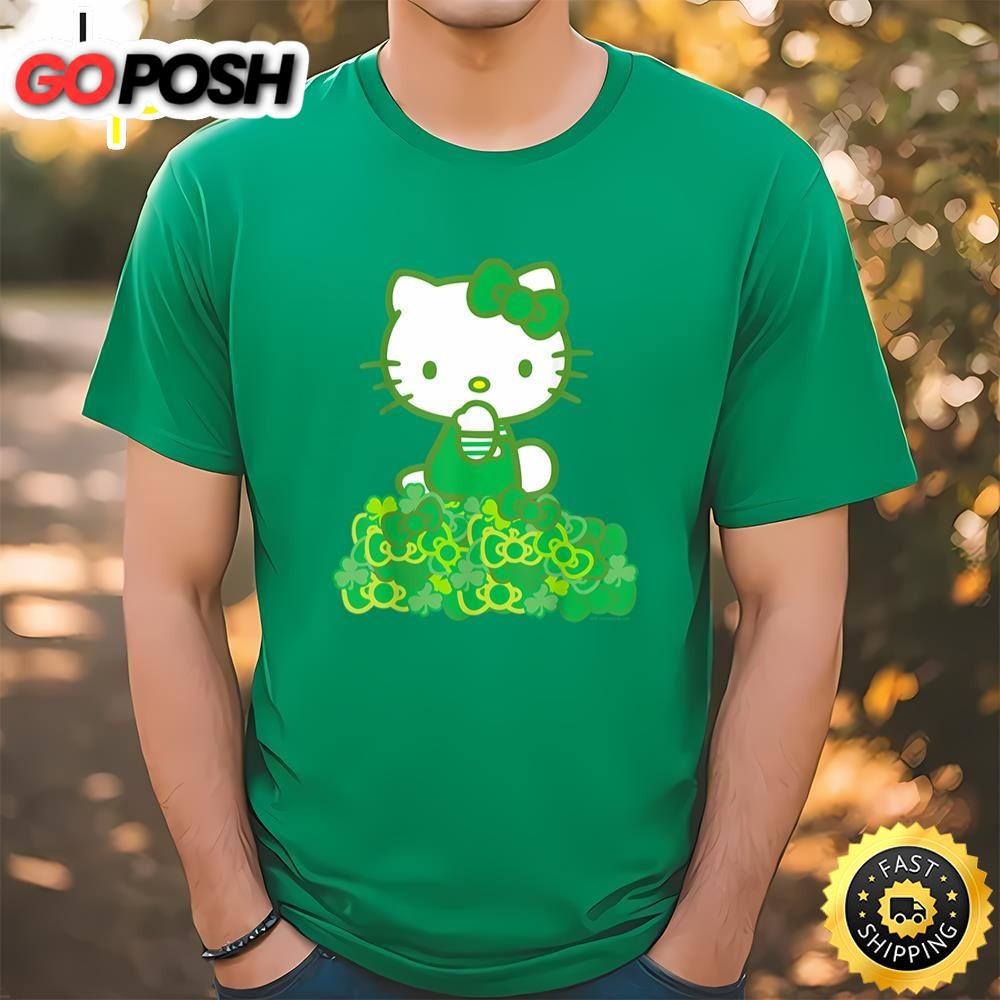 Hello Kitty Green Bows And Clovers Shirt