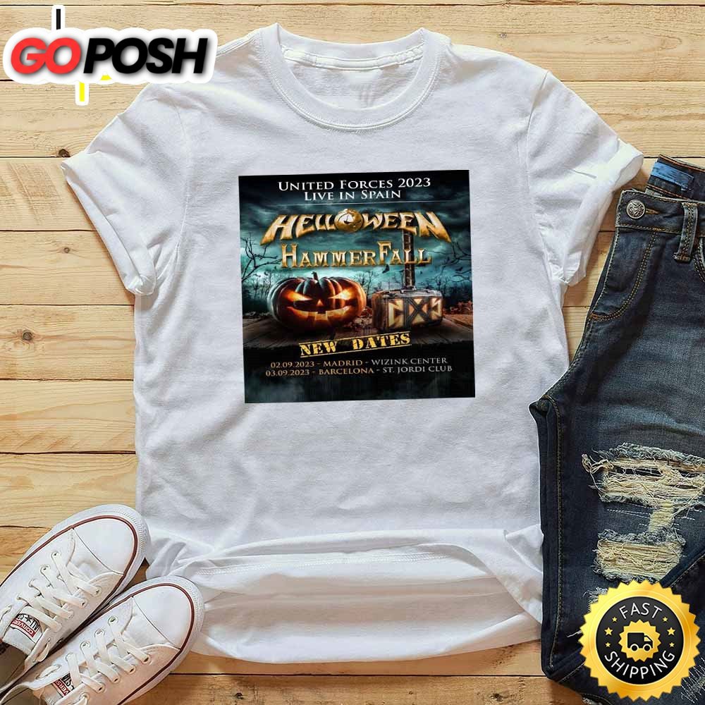 Helloween Hammer Madrid,Barcelona Fall Tour 2025 White T-Shirt