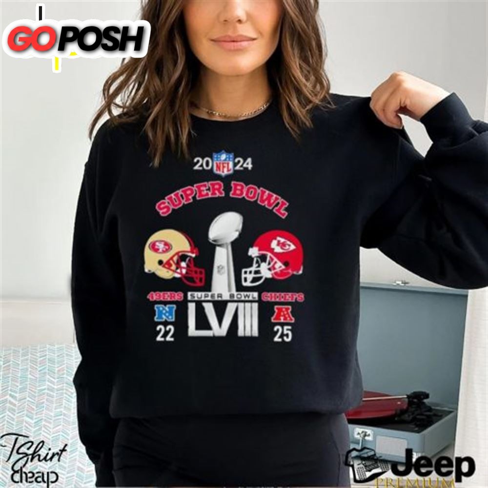 Helmets 2025 Super Bowl Lviii San Francisco 49ers 22 Kansas City Chiefs 25 Shirt