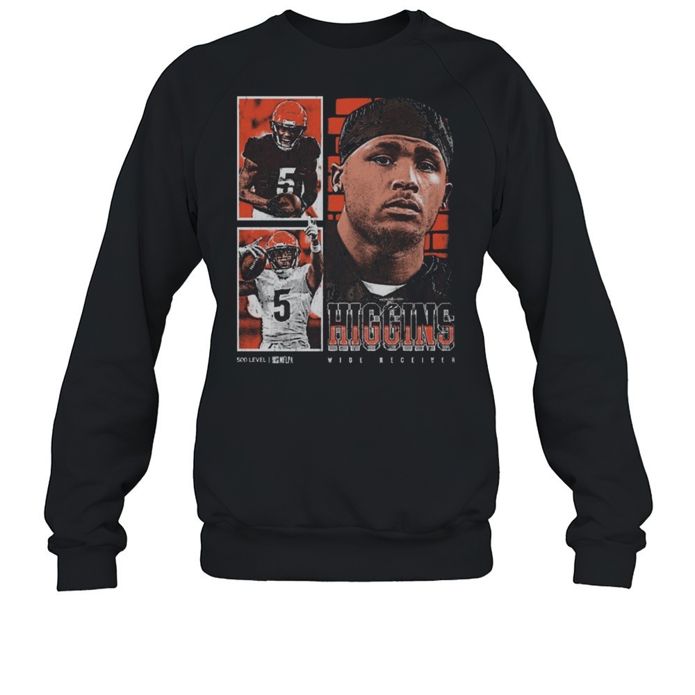 Higgins Wide Receiver Cincinnati Bengals NFL Vintage Profile Signature 2025 T-shirt