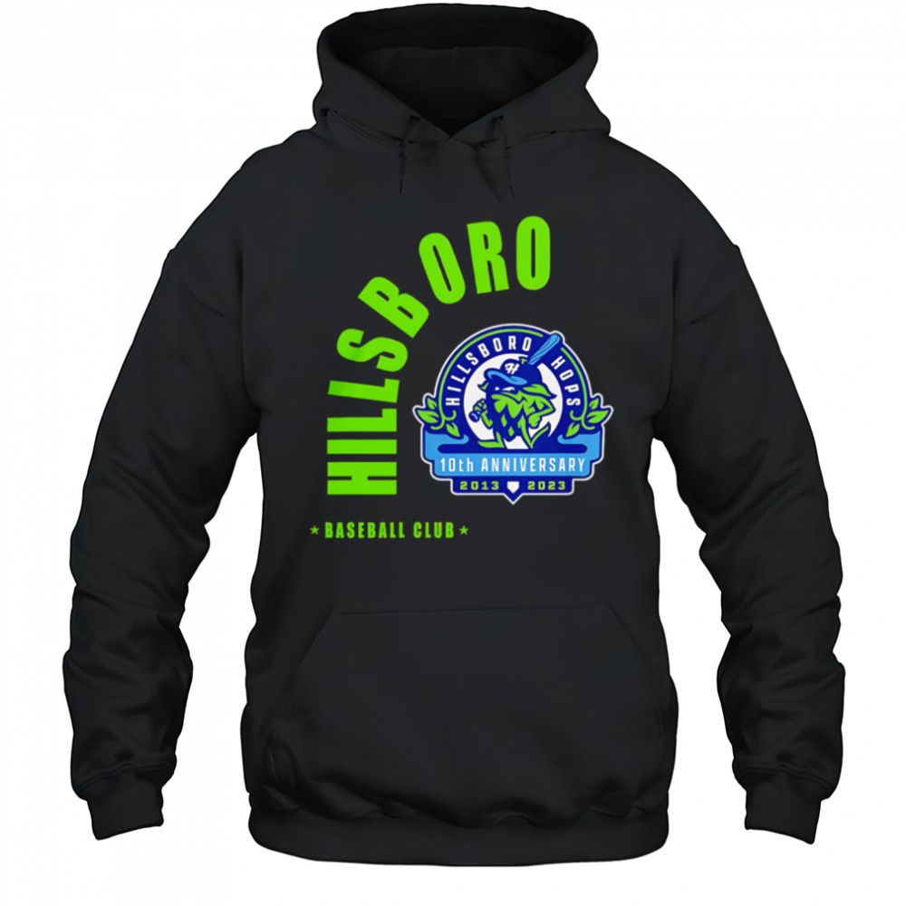 Hillsboro Hops Baseball Club 10th Anniversary shirt