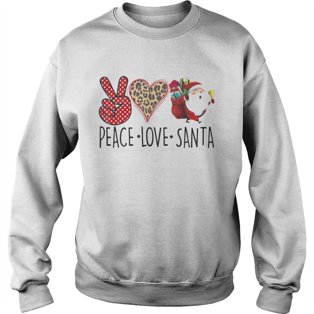 Hippie Peace Love Santa Claus Christmas shirt