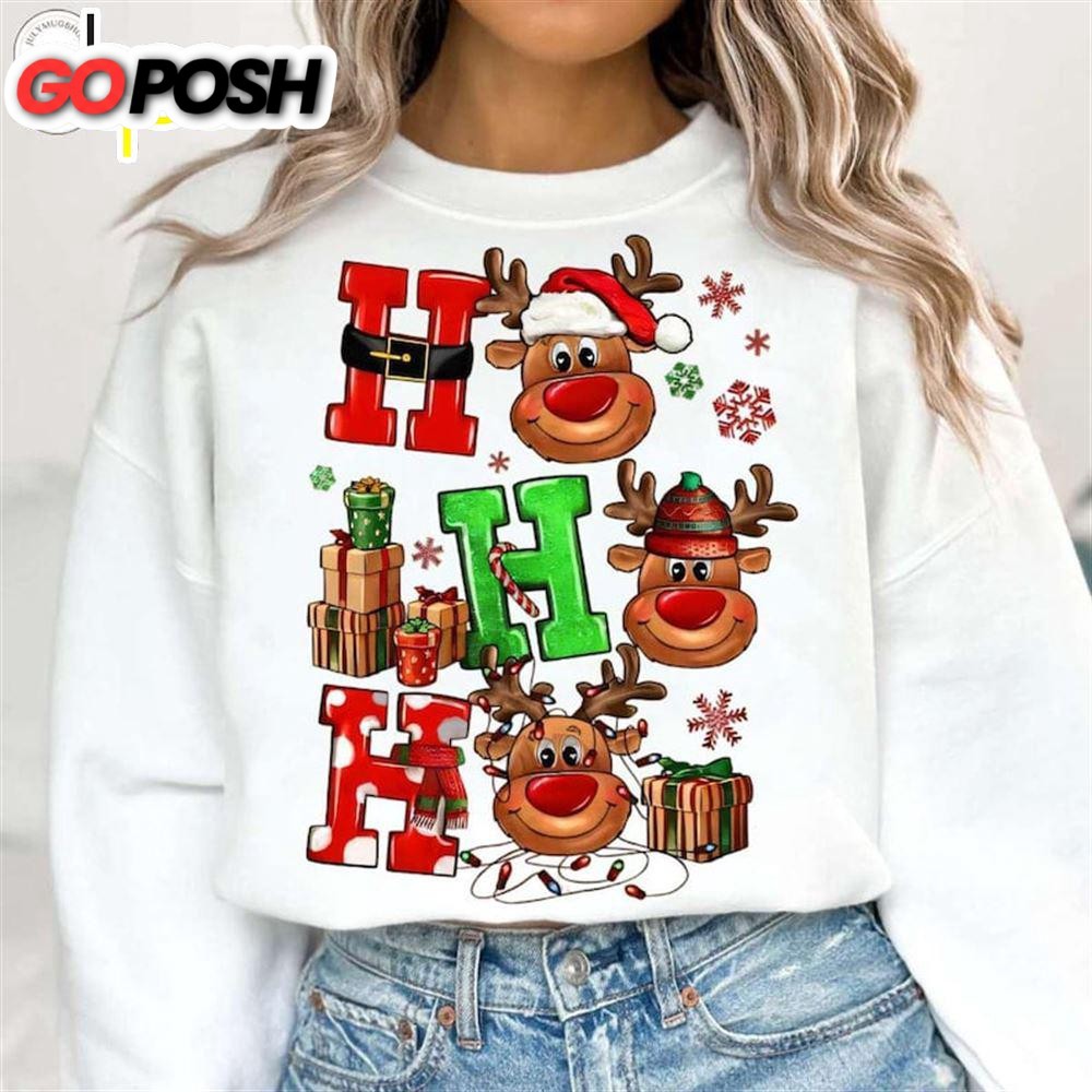 Ho Ho Ho Christmas Reindeer Shirt, Christmas Deer Shirt