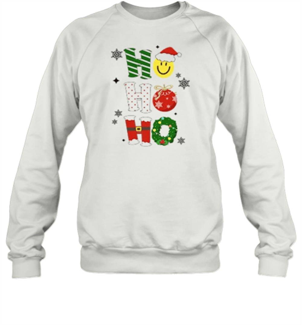 ho-ho-ho-santa-claus-is-coming-christmas-wreath-teacher-t-shirt-p8go1y4h Ho Ho Ho Santa Claus Is Coming Christmas Wreath Teacher T-Shirt