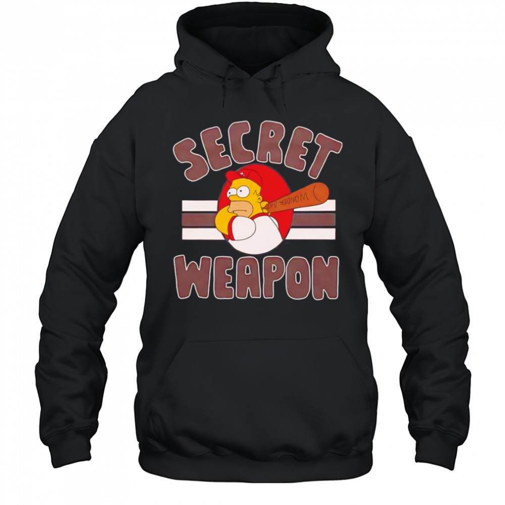 Homer Secret Weapon baseball cartoon shirt