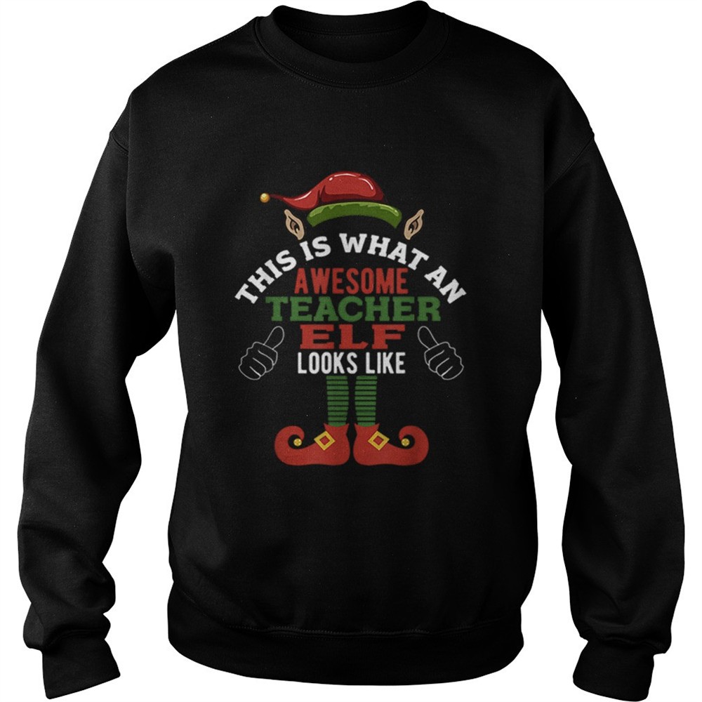 Hot Awesome Teacher Elf Funny Christmas shirt