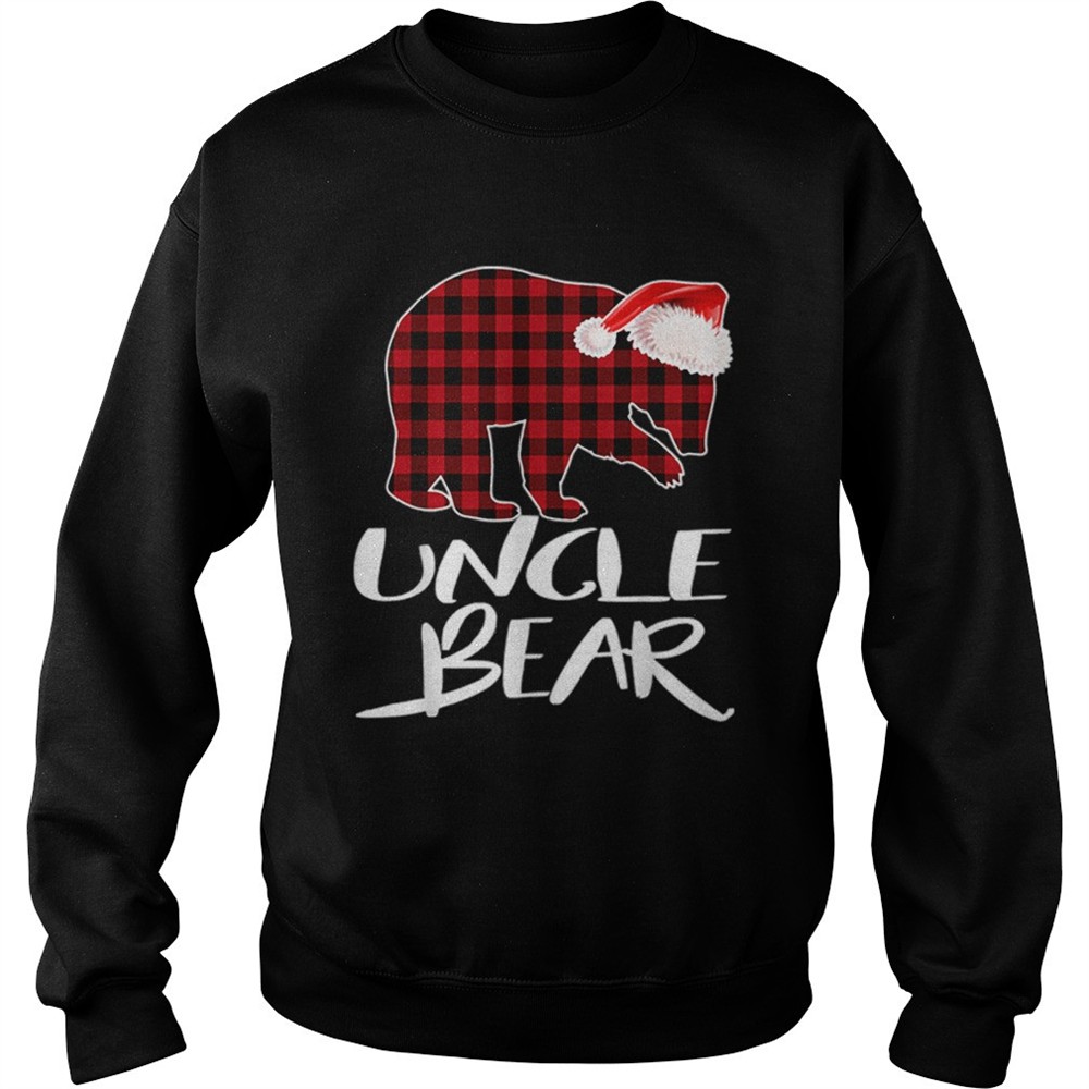Hot Uncle BEAR Red Plaid Christmas Pajama Matching Family Gift shirt