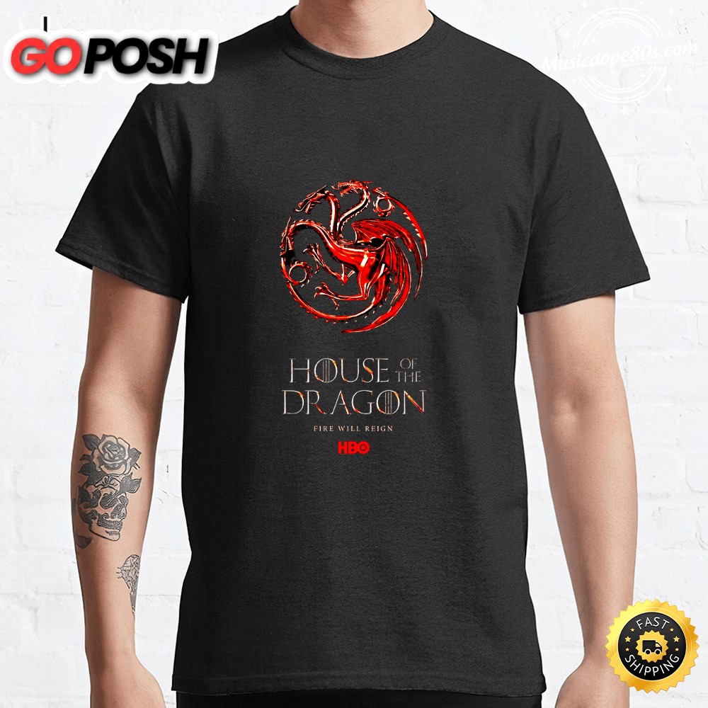House of the Dragon HBO logo Black T-shirt
