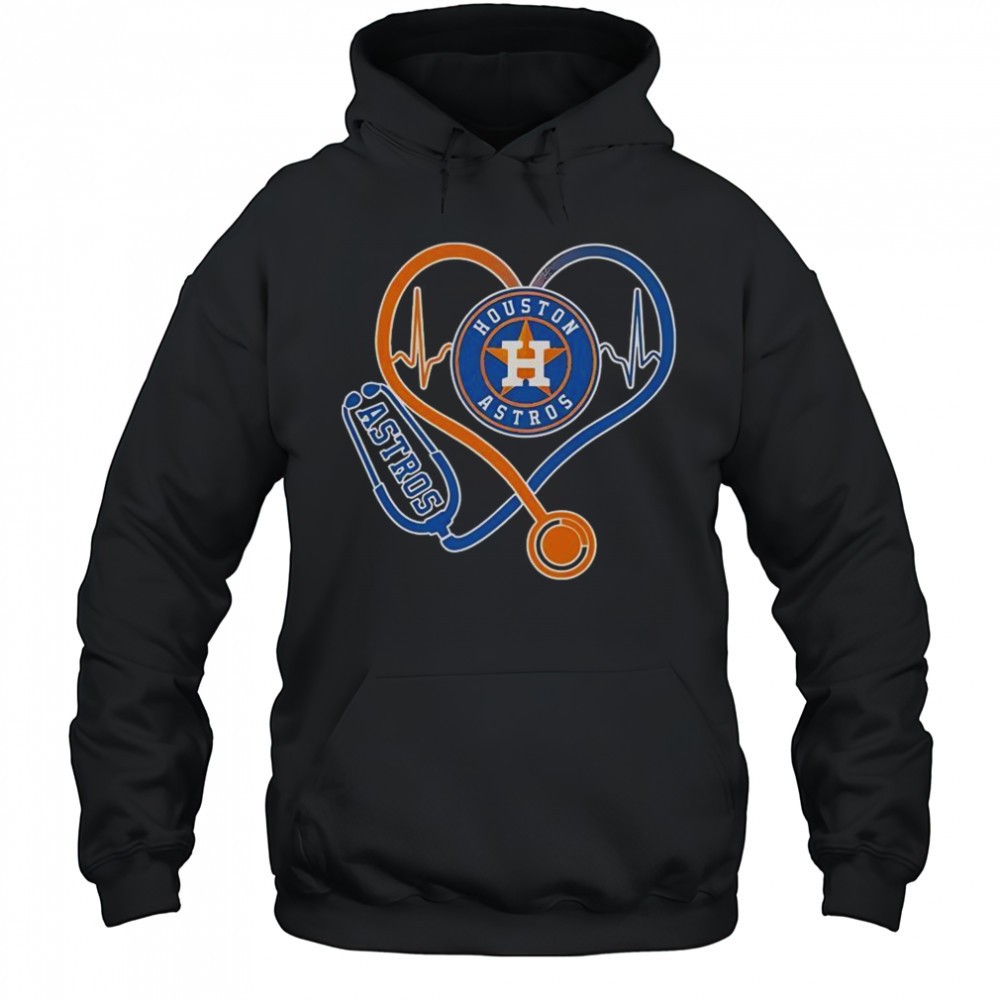 Houston Astros Caring Hearts Nurse Stethoscope T-Shirt